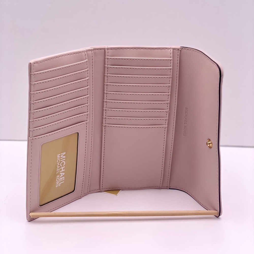Michael Kors Large Trifold Wallet Pink - Picture 3 of 12